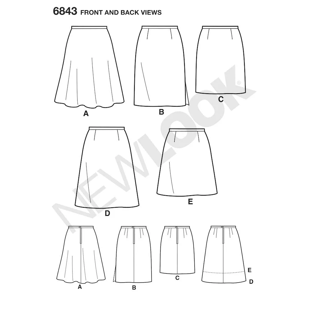 Newlook Pattern 6843 Misses Skirts