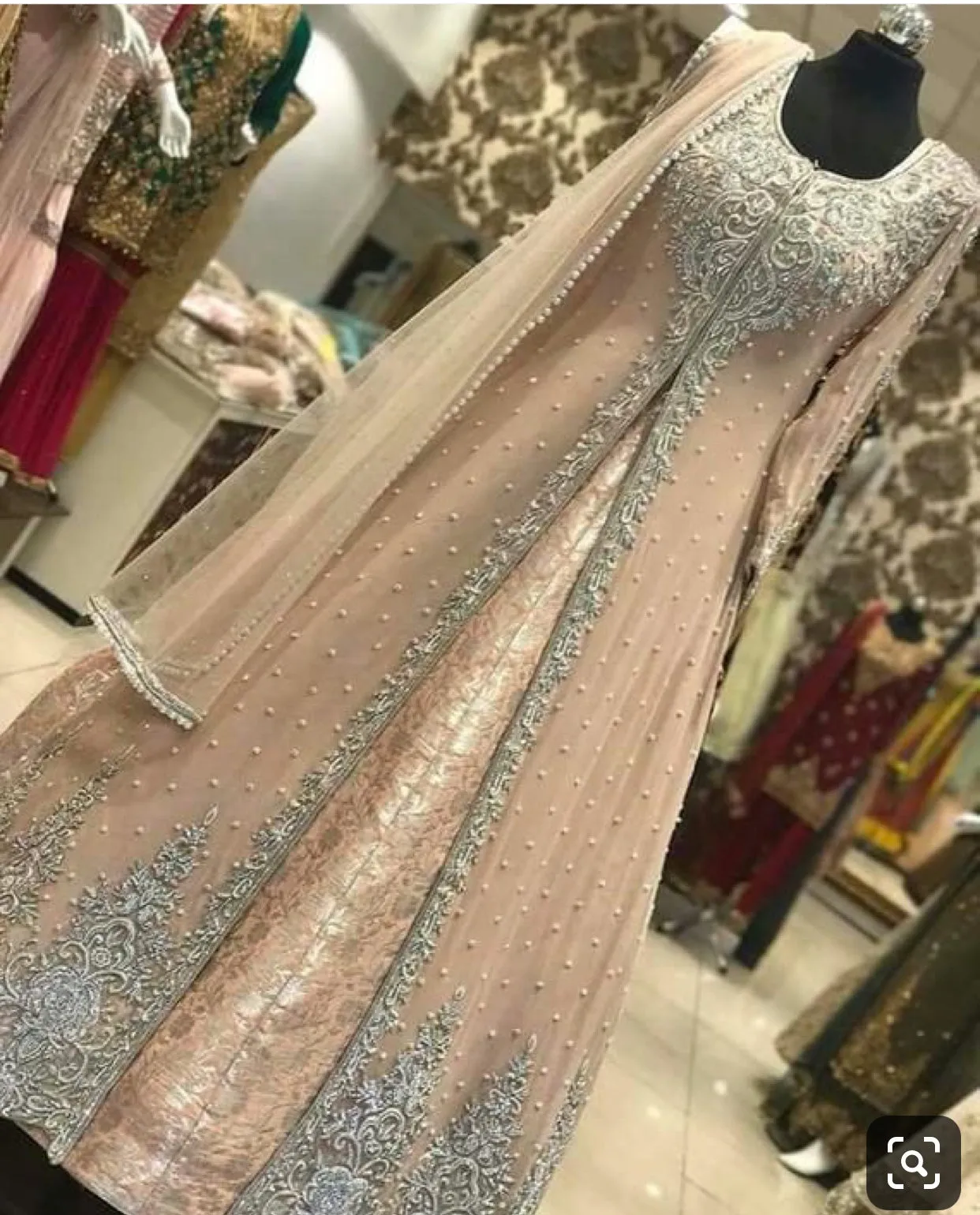 Nikah Bridal Long Maxi In Beautiful Pastel Pink Color Model# B 1798