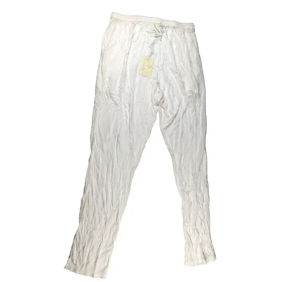 NWT NOE Sheer Pajama Pants Size 3 / M Lycra Blend w/ Pockets Stretch Pull On