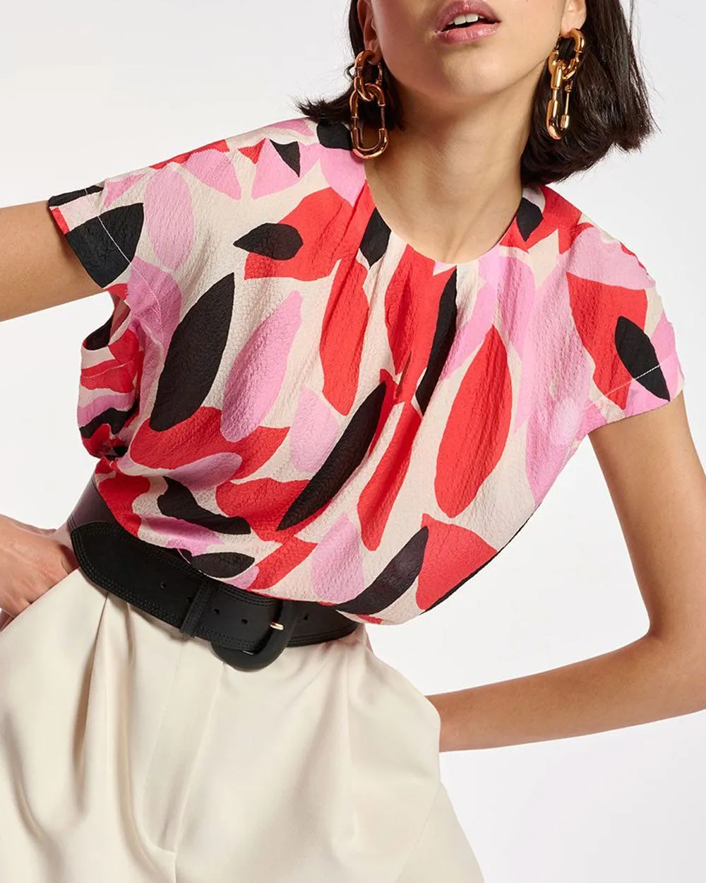 Off White Multicolor Crocodile Blouse