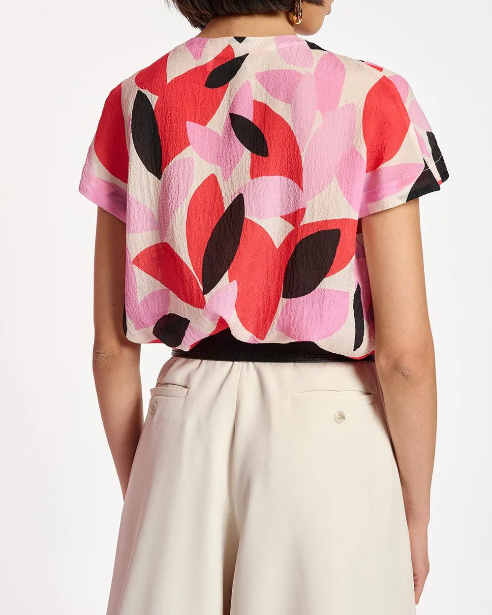 Off White Multicolor Crocodile Blouse