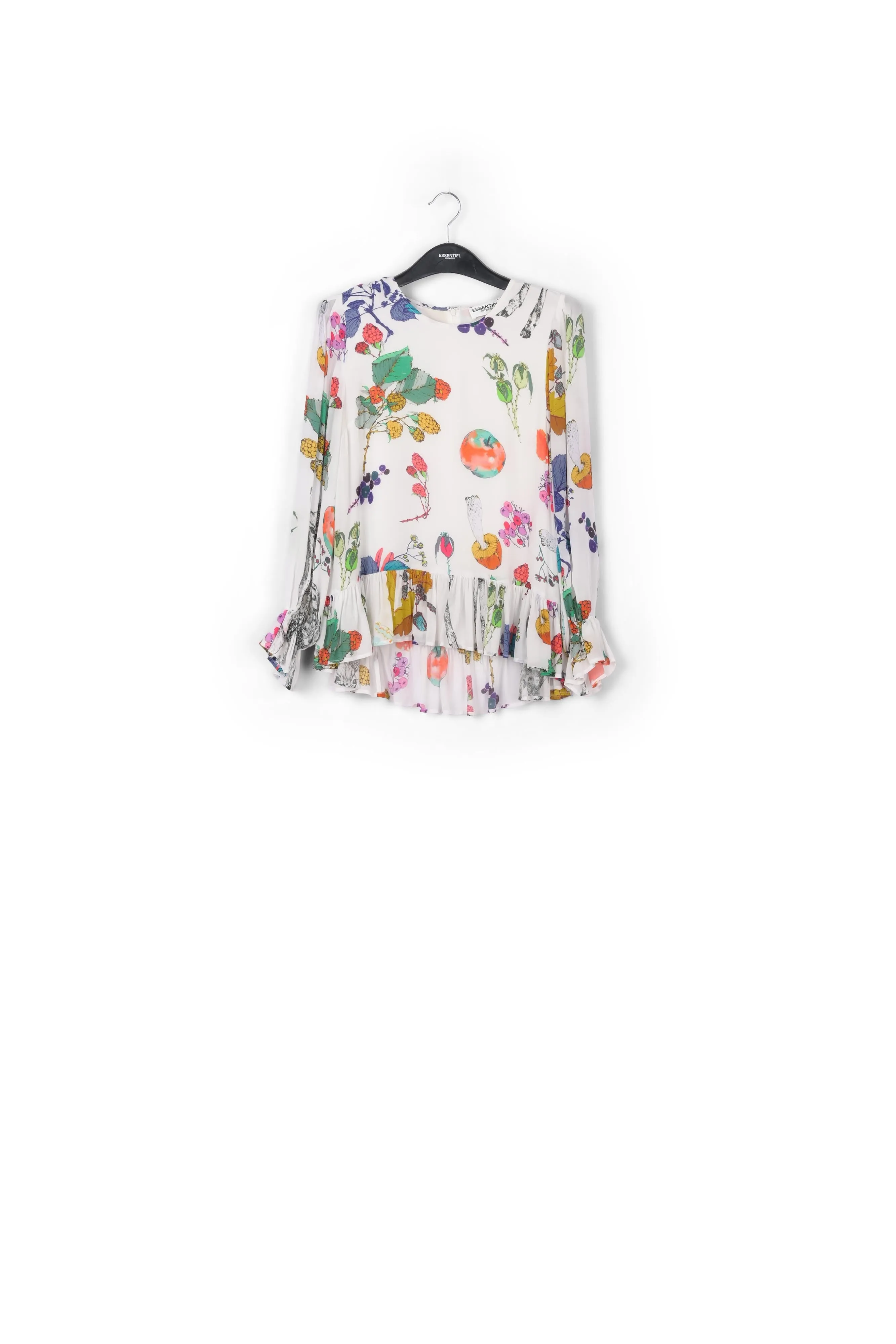 Off white peplum blouse with deer print