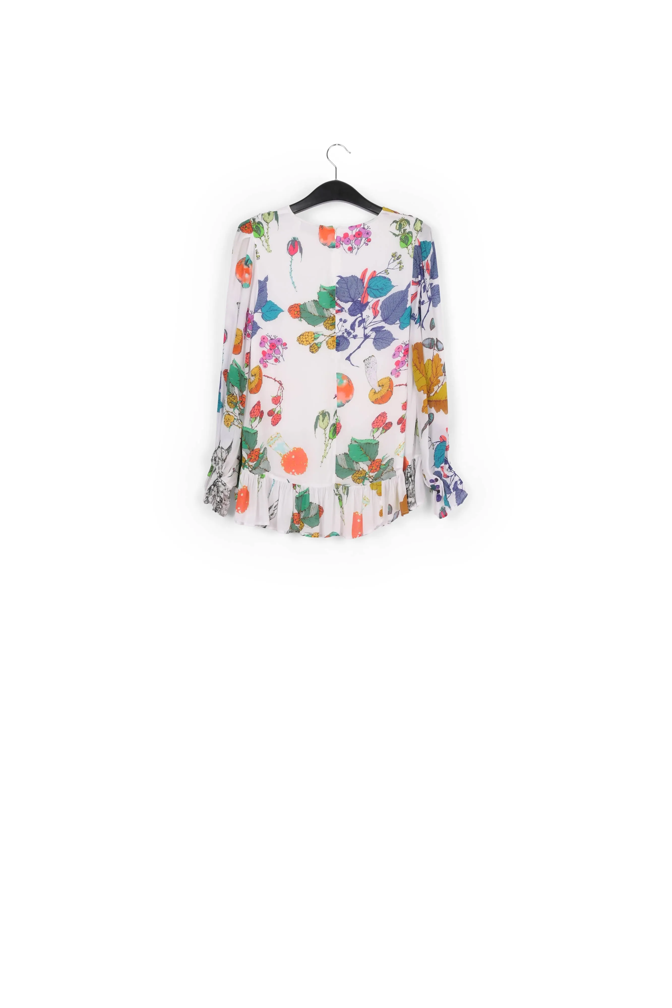 Off white peplum blouse with deer print