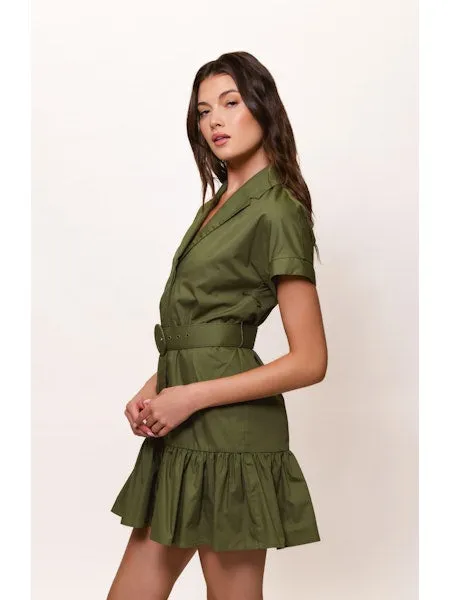 Olive Belted Mini