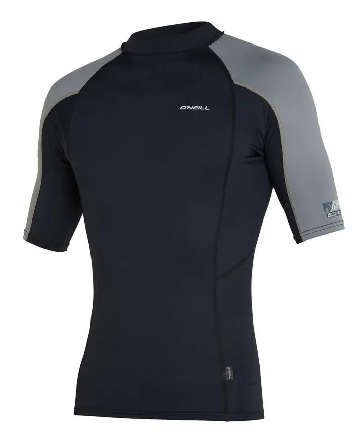 Oneill Psycho UV SS Rash Vest Mens - Black/Black/Smoke