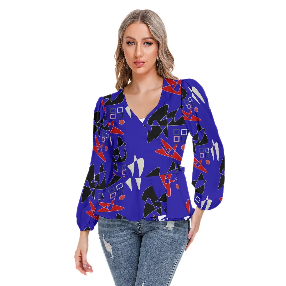 Origen Destination Women's Long-sleeve Flare Peplum blouse