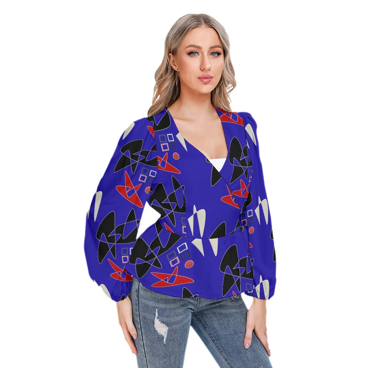 Origen Destination Women's Long-sleeve Flare Peplum blouse