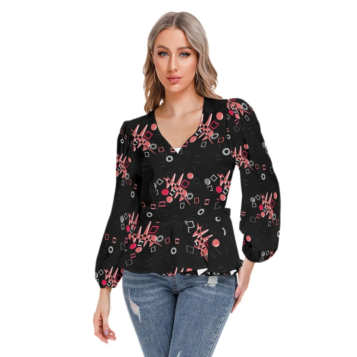 Origen Destination Women's Long-sleeve Flare Peplum blouse