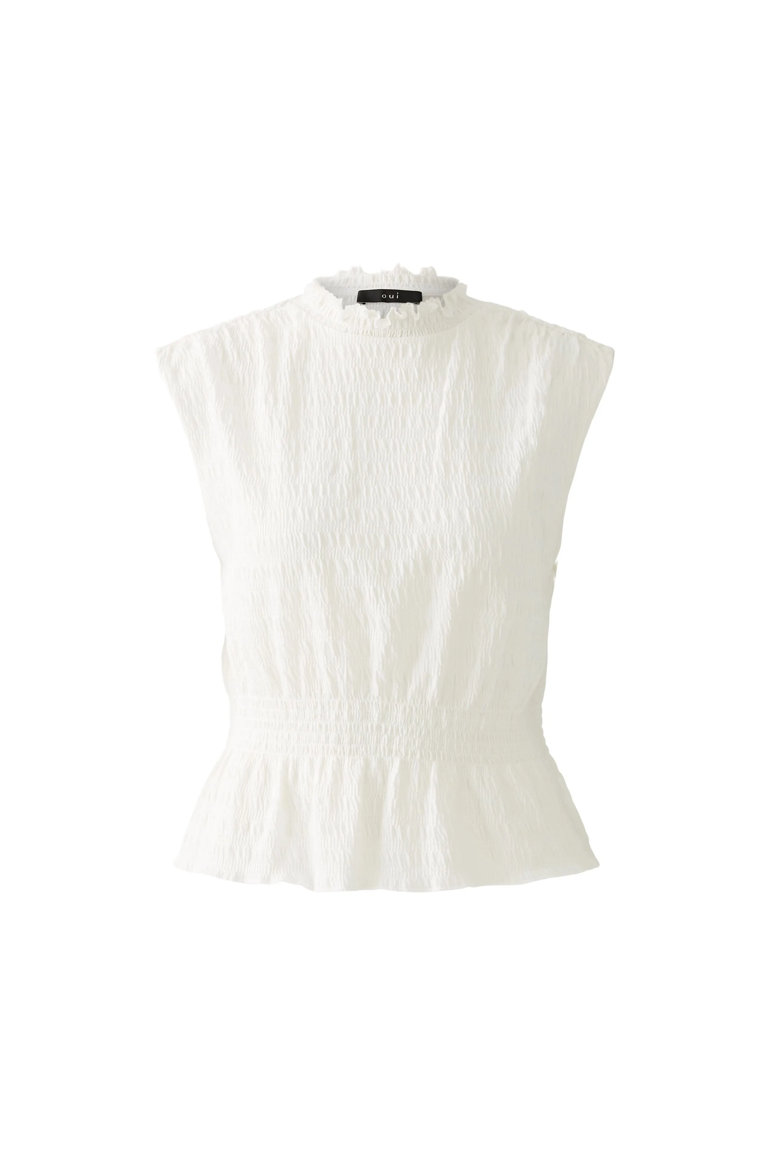 Oui High Neck Peplum Style Top