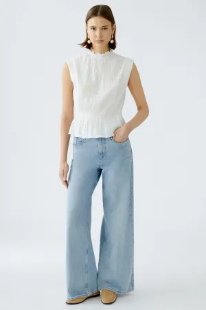 Oui High Neck Peplum Style Top