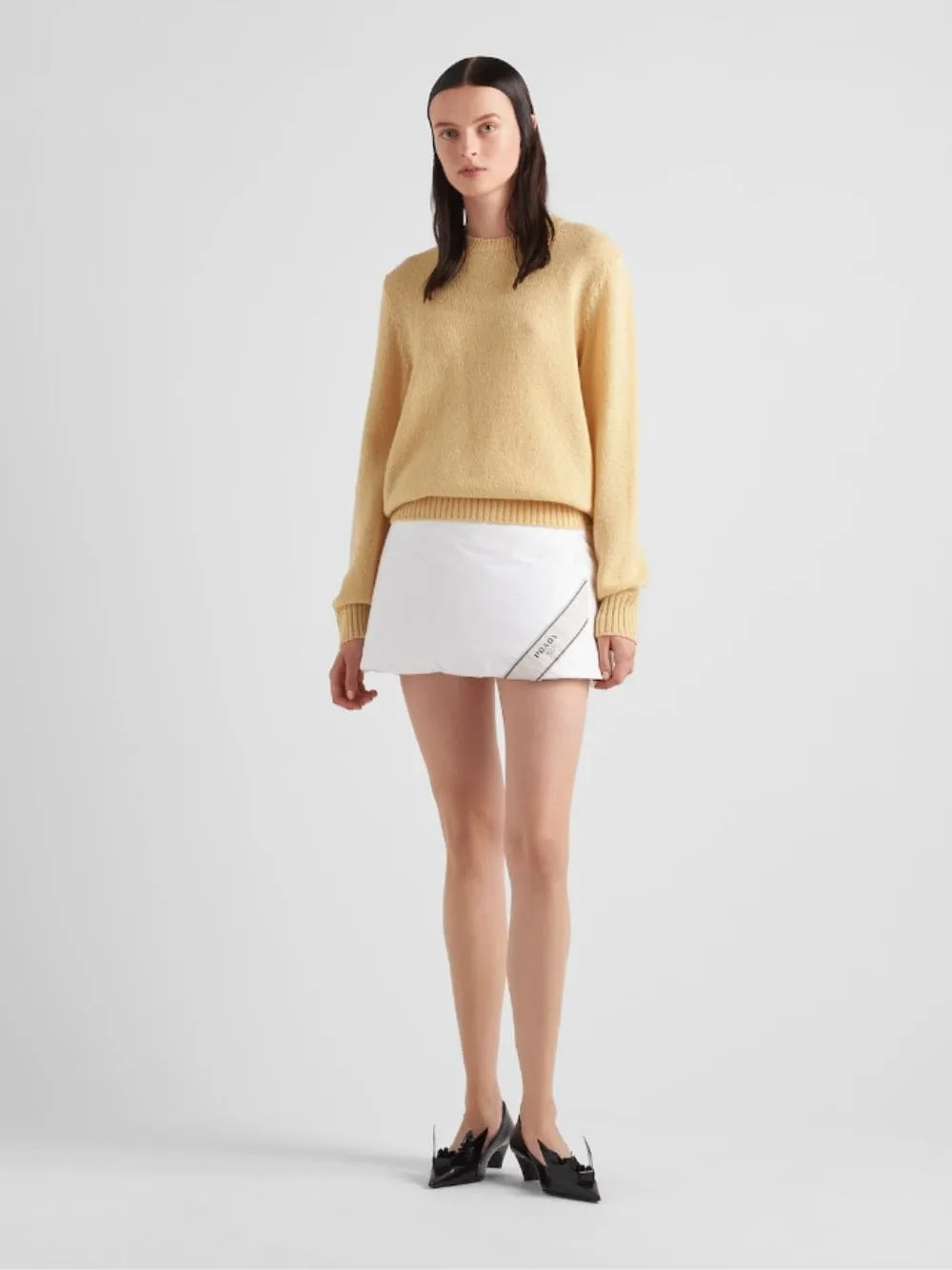 Padded Cotton Miniskirt