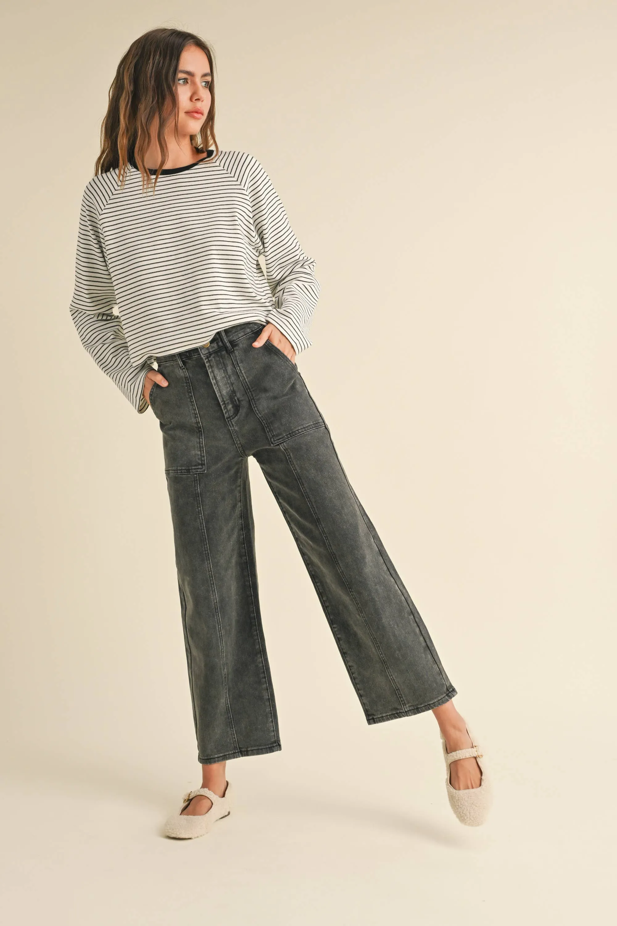 Paneled Stretch Denim