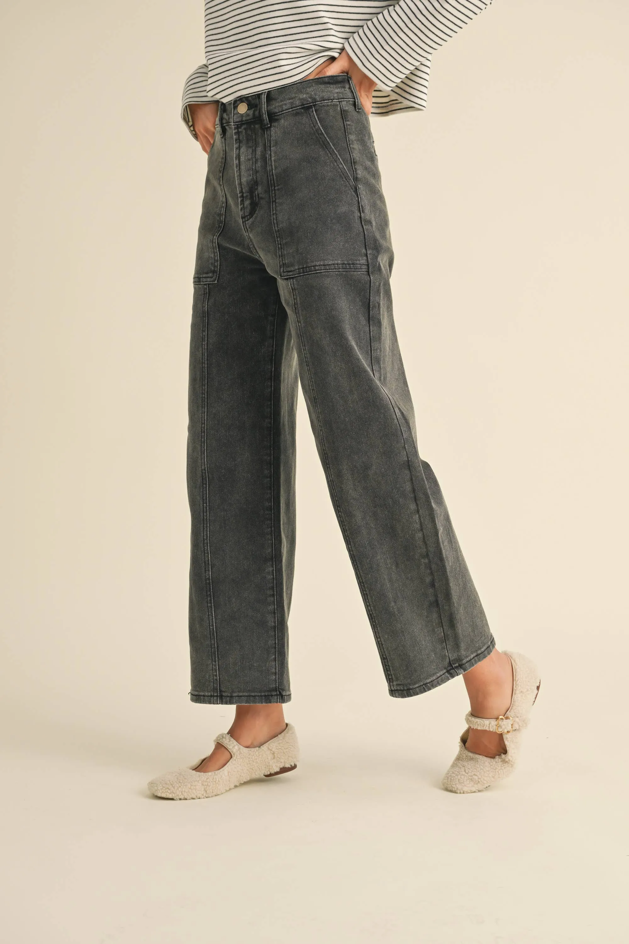 Paneled Stretch Denim