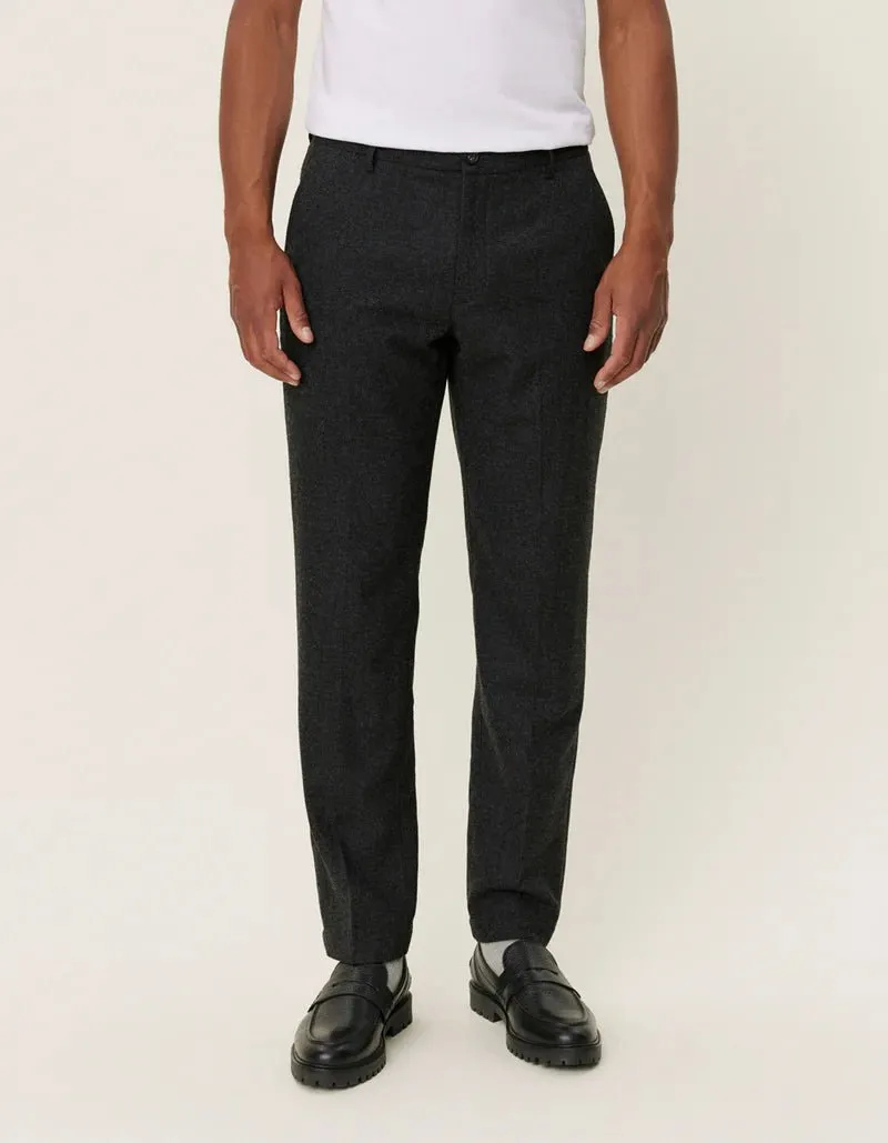 Pantalon COMO REG WOOL SUIT PANTS Charcoal Melange