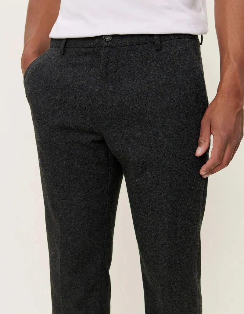 Pantalon COMO REG WOOL SUIT PANTS Charcoal Melange
