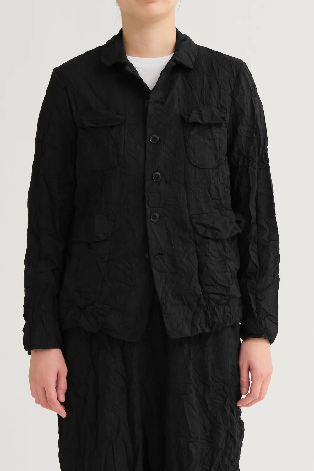 Pas de Calais Stripe Crinkle Short Jacket