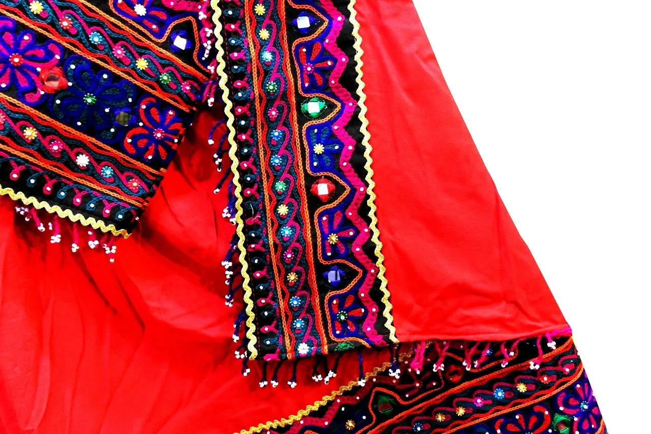 Pathani Dress In Red Color Afghan Clothing With Beads Work