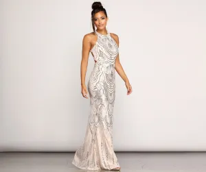 Payton Formal Stylish Sleeveless Sequin Dress