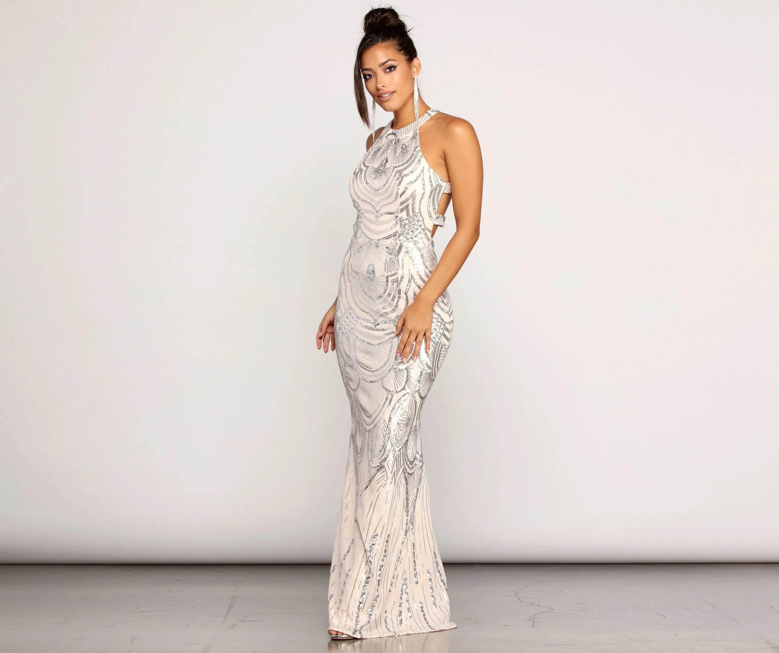 Payton Formal Stylish Sleeveless Sequin Dress