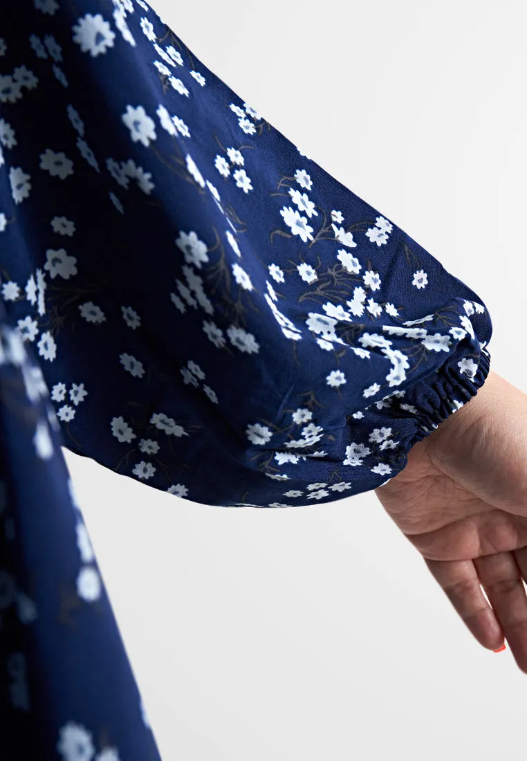 Peony Floral Cropped Smocked Blouse