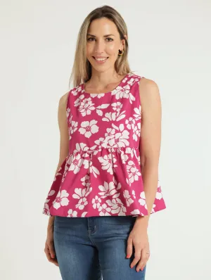 Peplum Blouse - Magenta