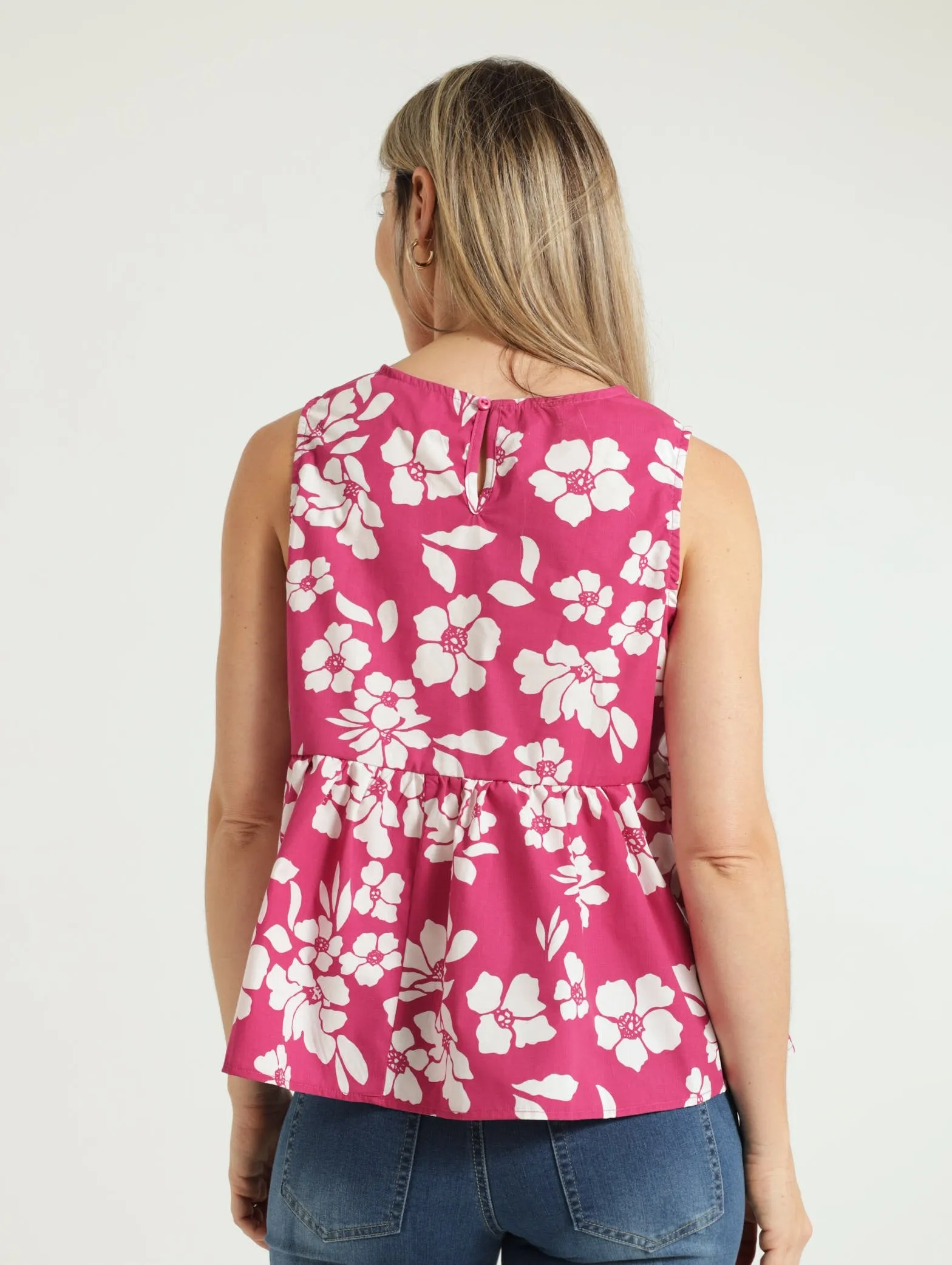 Peplum Blouse - Magenta
