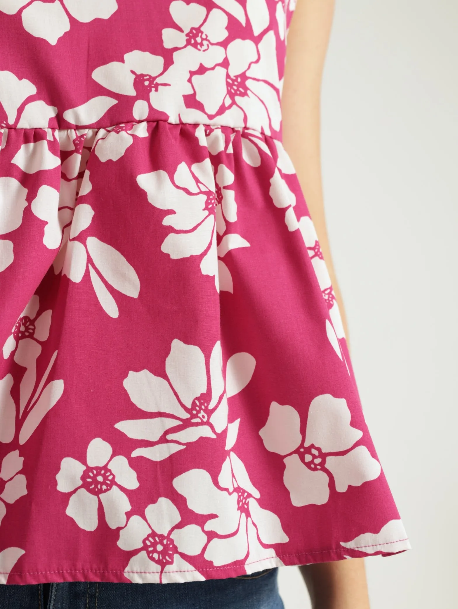 Peplum Blouse - Magenta