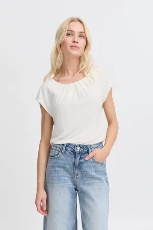 Perl Pleat Tee | Marshmallow