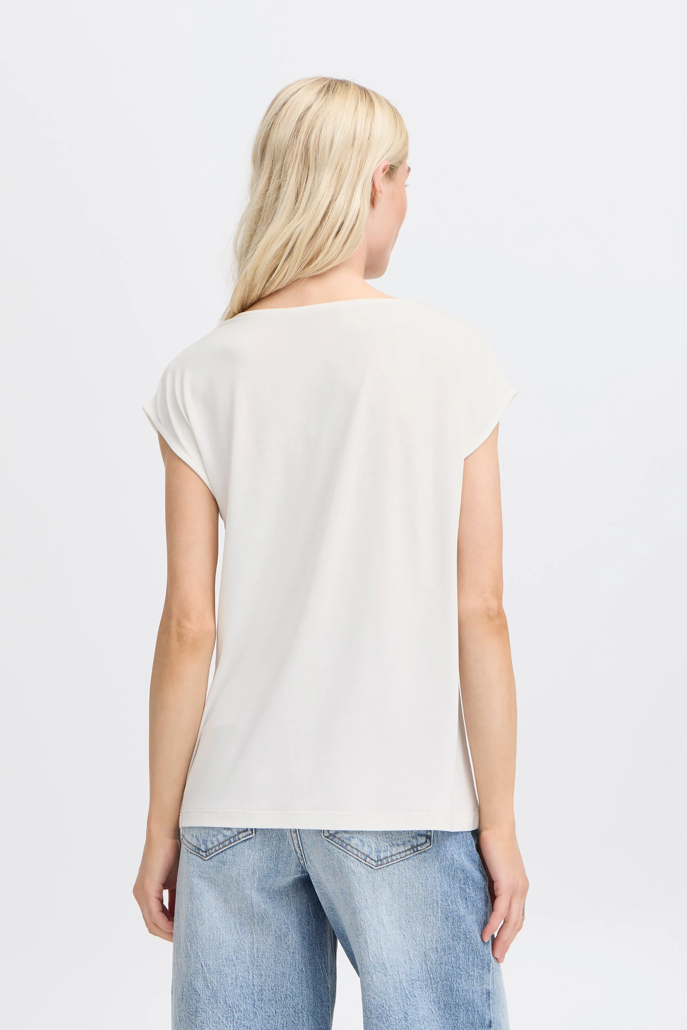 Perl Pleat Tee | Marshmallow