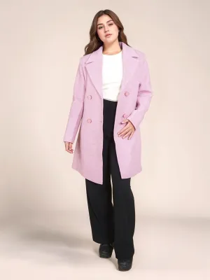 Pink Solid Slim Fit Jacket