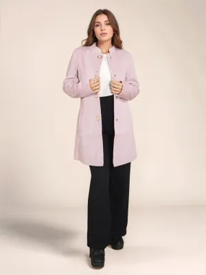 Pink Solid Slim Fit Jacket