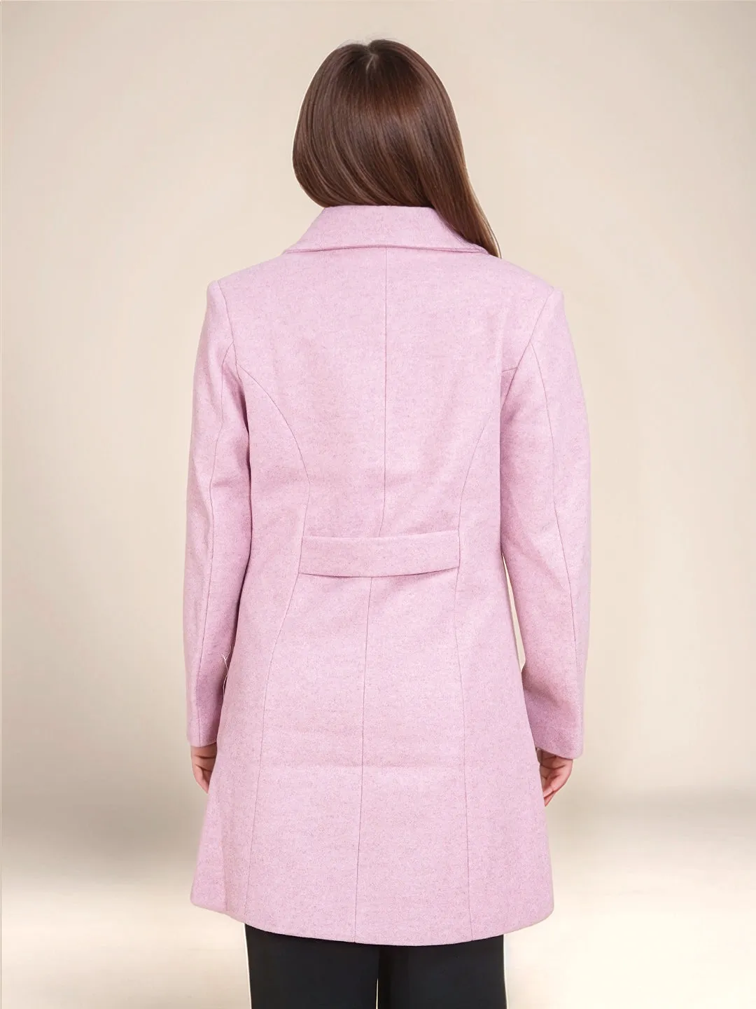 Pink Solid Slim Fit Jacket