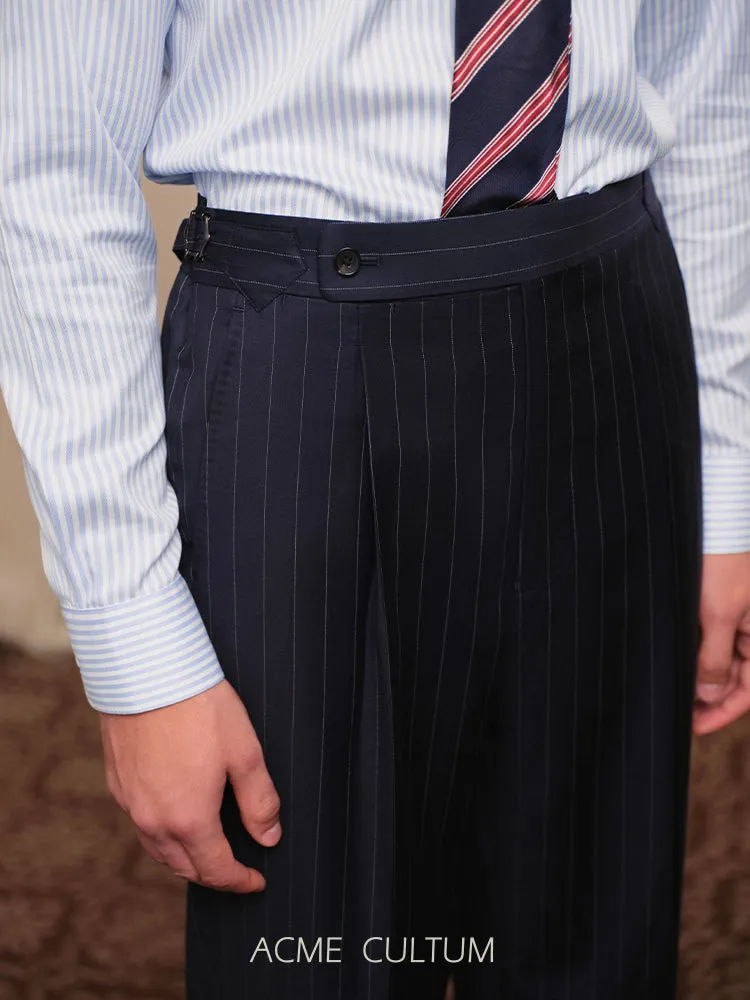 Pinstripe Wool Trousers