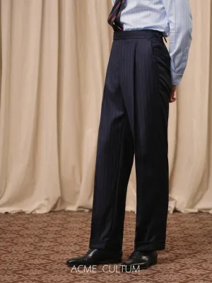 Pinstripe Wool Trousers