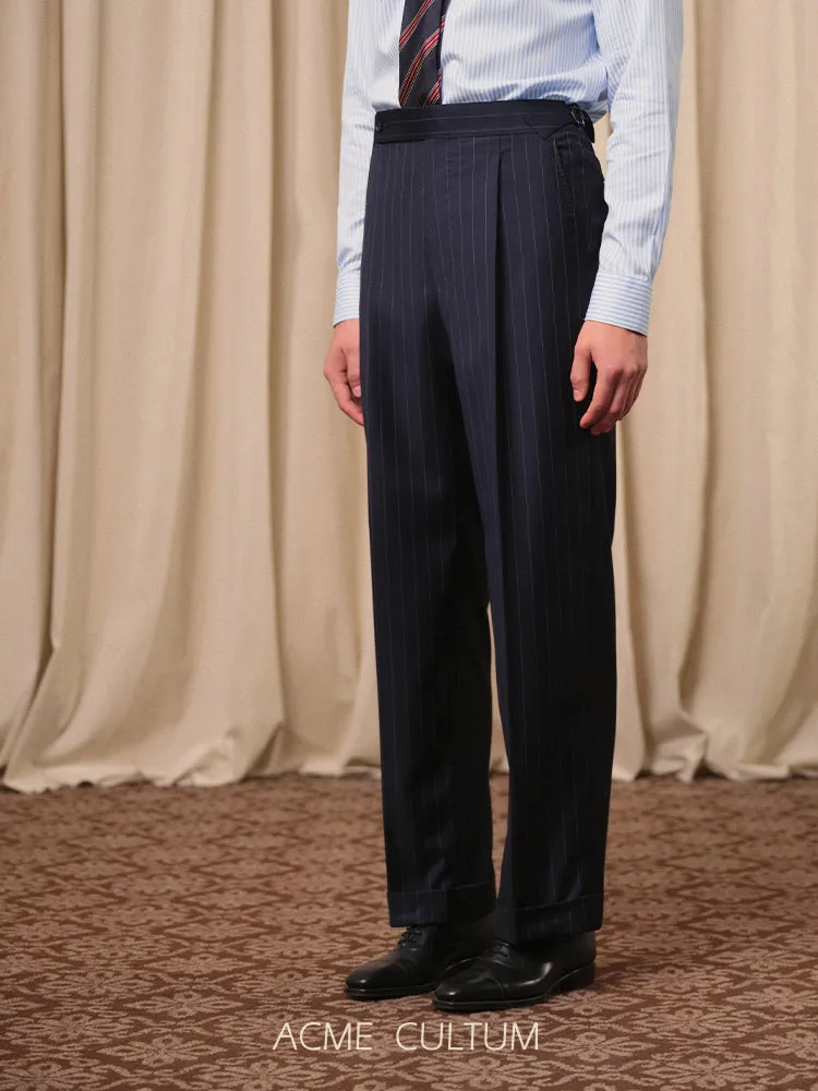 Pinstripe Wool Trousers