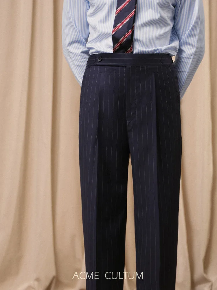 Pinstripe Wool Trousers