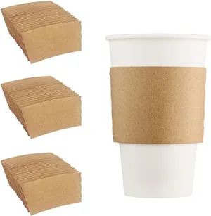 Plain Kraft Hot Cup Sleeves - 10 to 20 oz Cups - 1000/cs Eco Friendly
