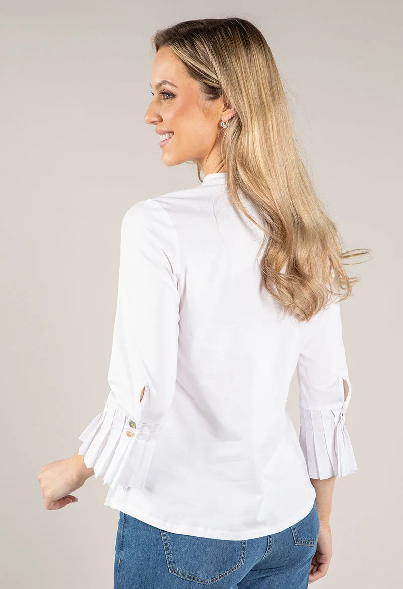 Pleated Detail Sleeves Blouse