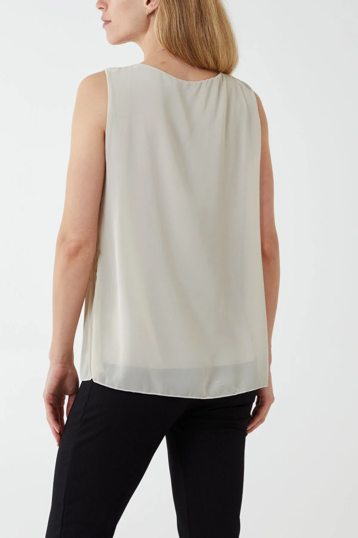 Pleated Necklace Vest