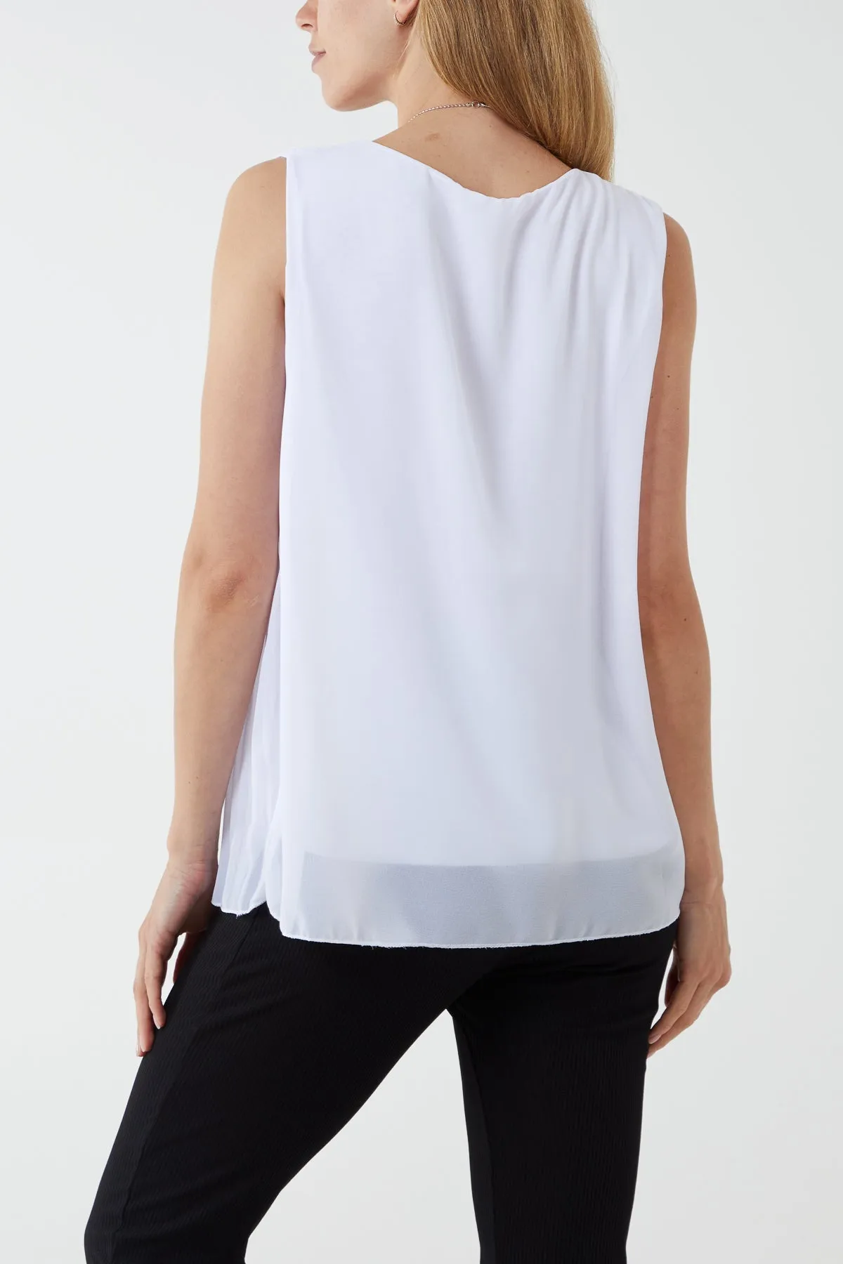Pleated Necklace Vest