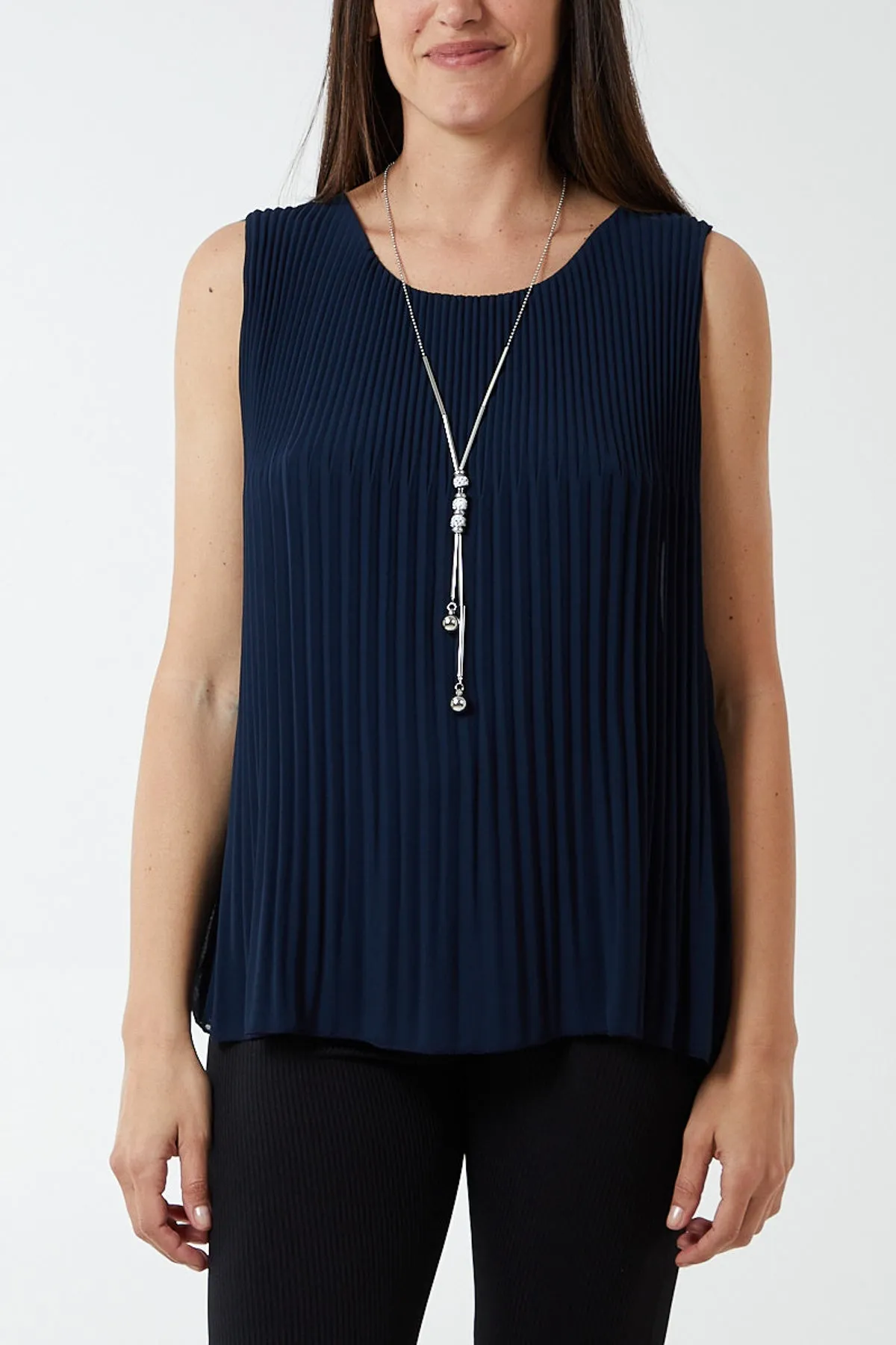 Pleated Necklace Vest