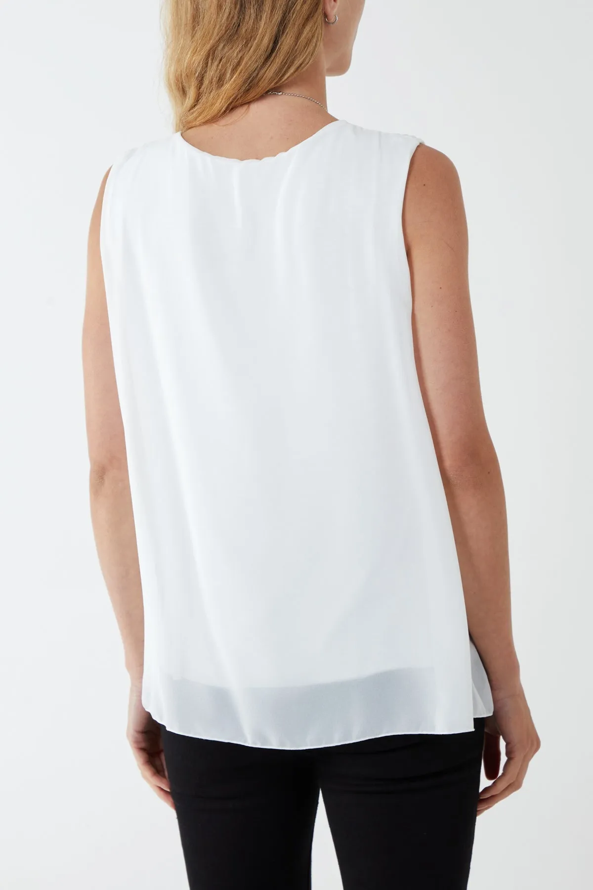 Pleated Necklace Vest