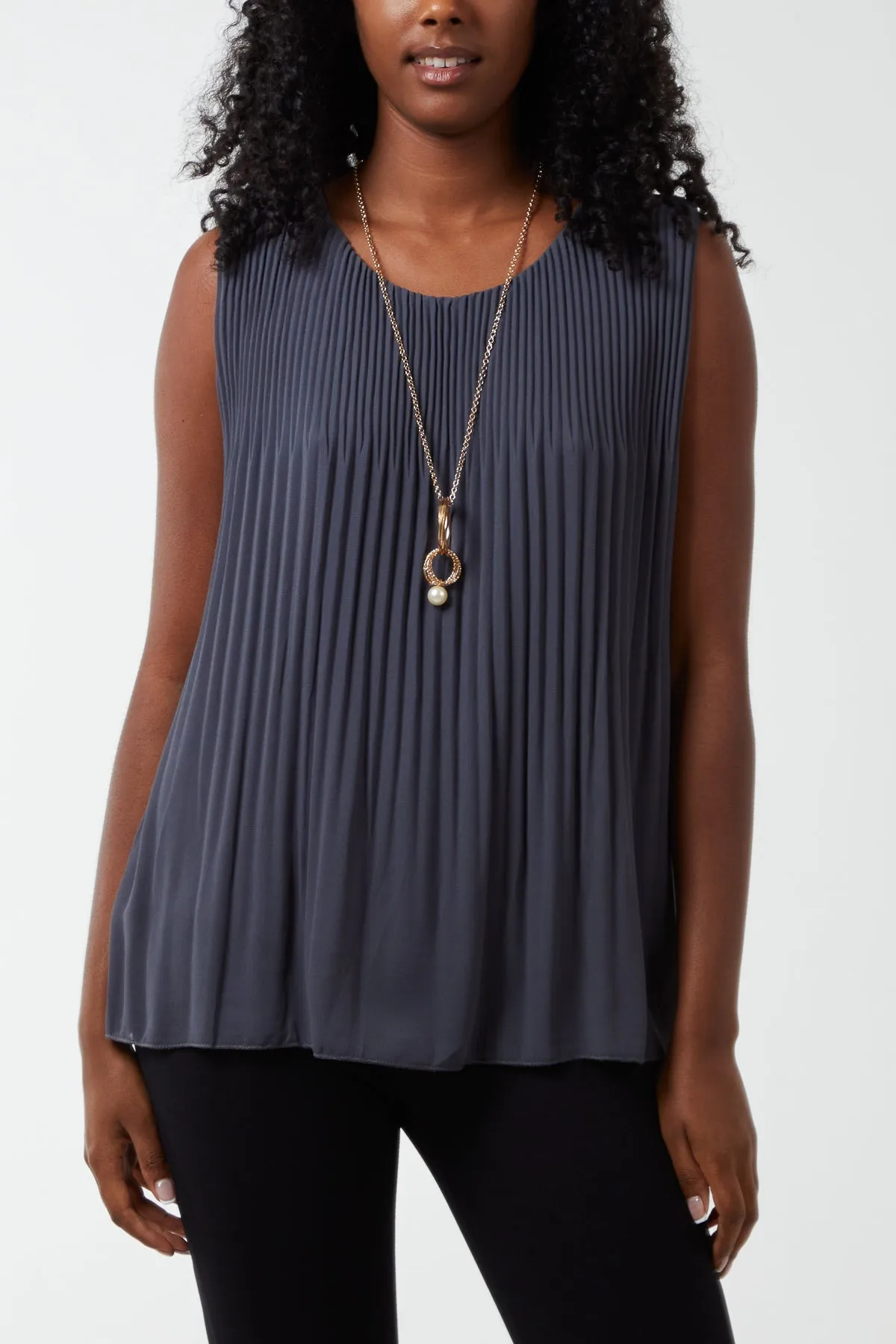 Pleated Necklace Vest