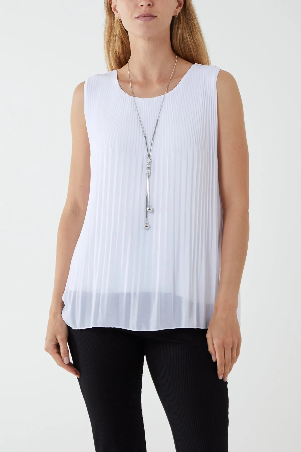 Pleated Necklace Vest