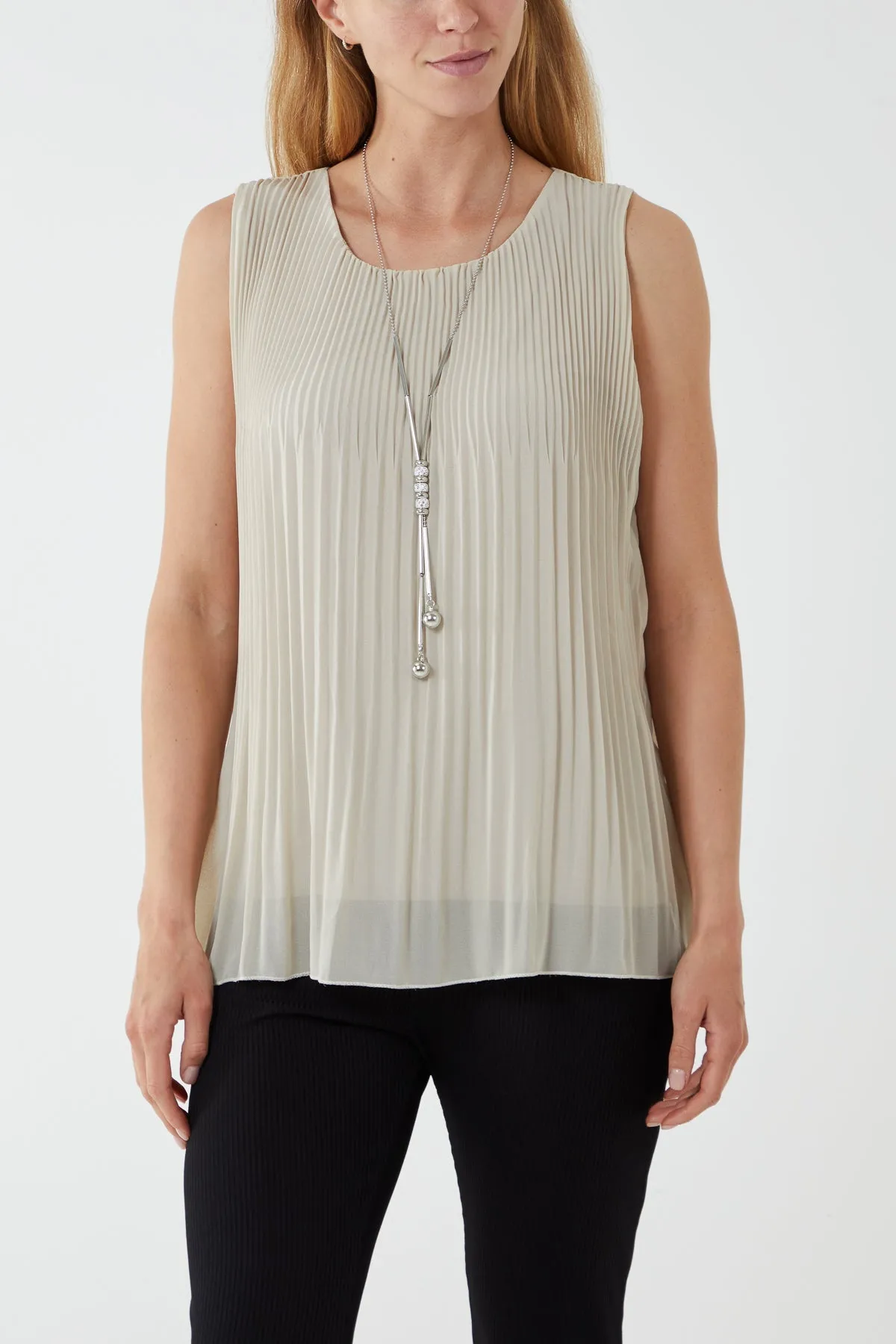 Pleated Necklace Vest