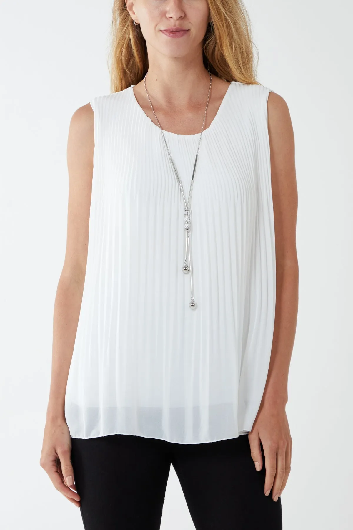 Pleated Necklace Vest