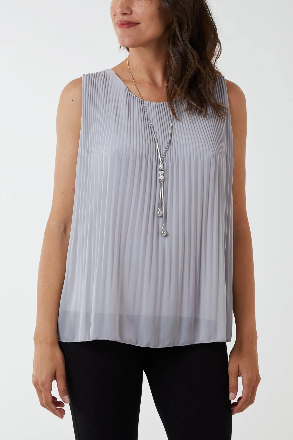 Pleated Necklace Vest