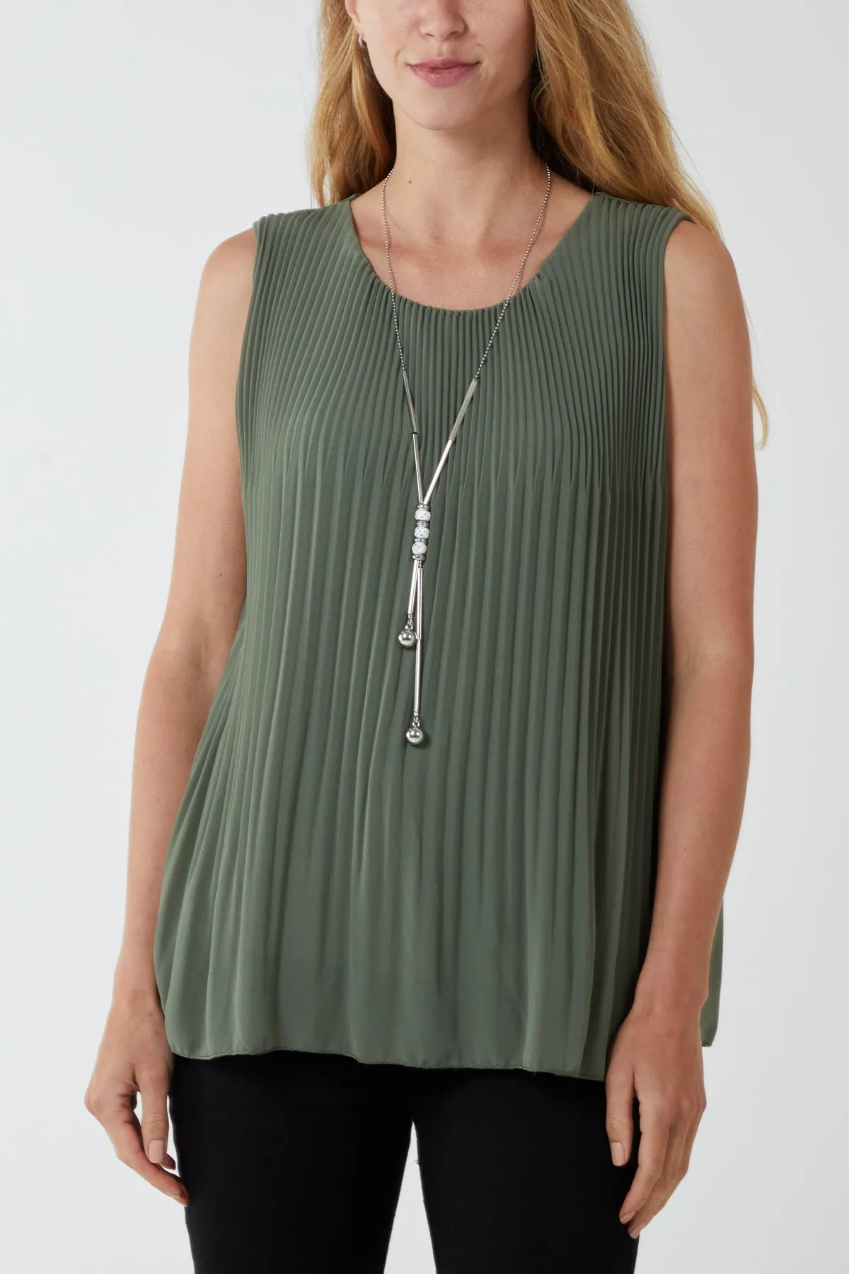Pleated Necklace Vest