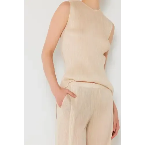 Pleated Sleeveless Tank Top