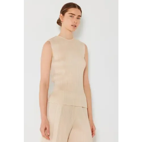 Pleated Sleeveless Tank Top
